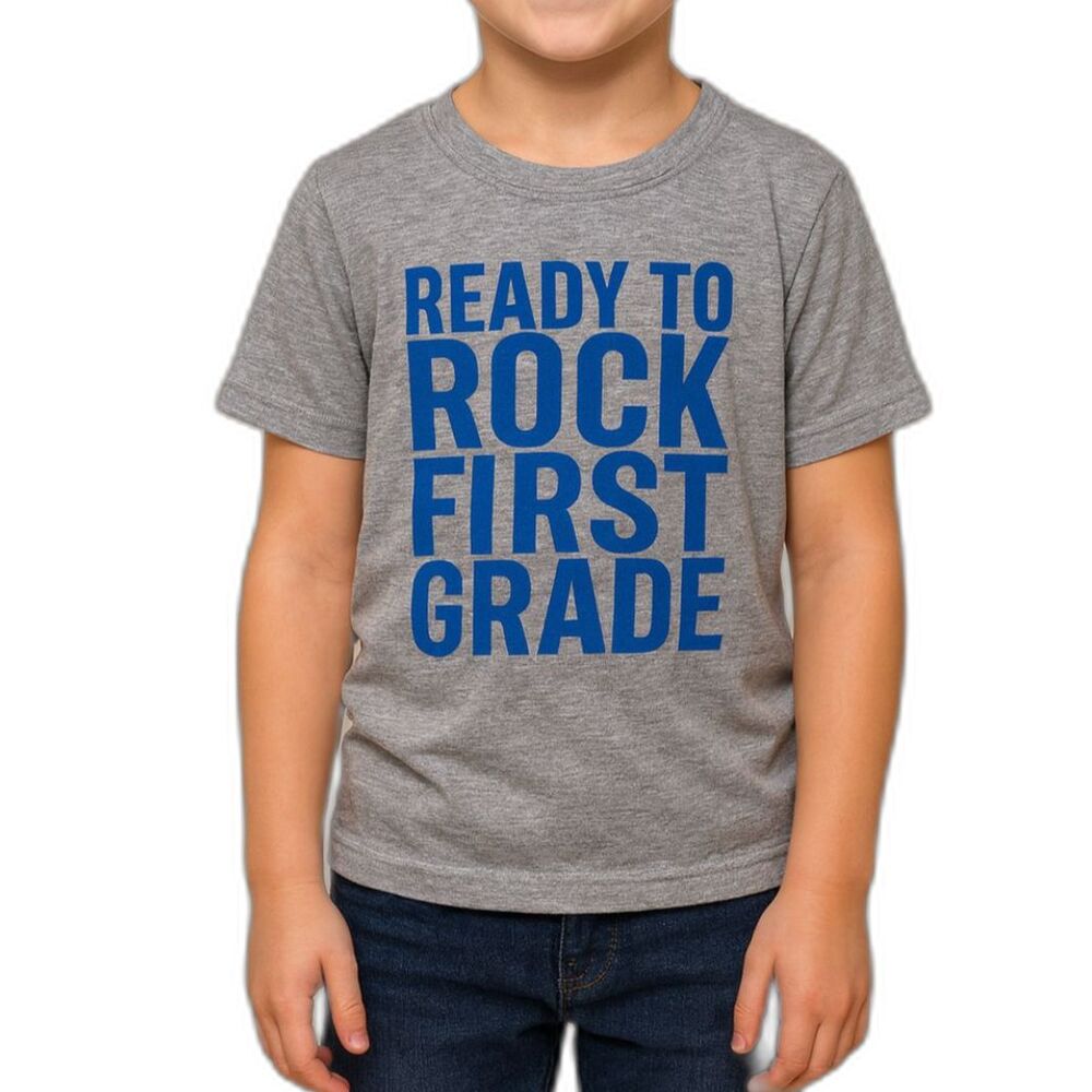 🔥 5 for $30 🔥 Urban Smalls Kids “Ready to Rock First Grade” T-Shirt | Size 6Y